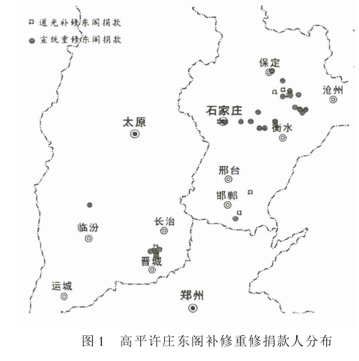 高平许庄东阁补修重修捐款人分布